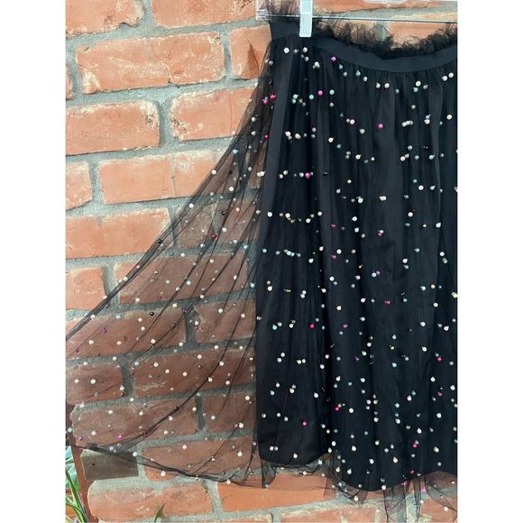 Re:named tulle midi skirt with pearl embellishment overlay - Picture 4 of 8